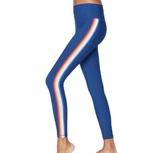 Spiritual Gangster Blue Rainbow Striped Legging Size XS